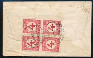 1937 Helyi levél 4 x 4f portóval / Local cover with postage due "MAGYARÓVÁR"