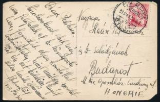 1935 Berkessy Elemér (1905-1993) válogatott labdarúgó saját kézzel írt képeslapja