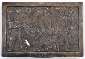 Szocreál ón kártyadoboz, jelzés nélkül, 25×17 cm