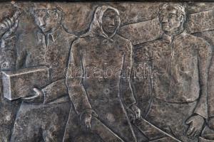 Szocreál ón kártyadoboz, jelzés nélkül, 25×17 cm