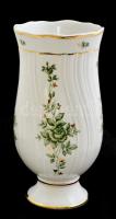 Hollóházi Erika mintás váza matricás, jelzett, hibátlan, eredeti dobozában, m: 21,5 cm