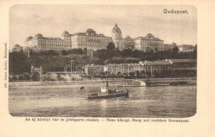 Budapest I. Királyi vár, gőzhajó. Ganz Antal 120. (EK)