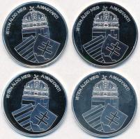 DN "Nemzetünk Nagyjai" 4db klf Ag emlékérem "Bartók Béla", "Deák Ferenc&quo...