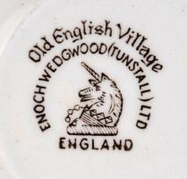 England teás készlet, levonóképes, néhányon hajszál repedéssel, jelzett