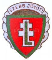 ~1940. Levente díszjelvény Br gomblyukjelvény. SZEBB JÖVŐT (25x21mm) T:1-,2 kis zománchiba / Hungary ~1940. Levente Badge of Honour Br button badge (25x21mm) C:AU,XF small enamel error Sallay 201.