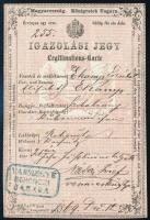 1869 Rohonci szobalány igazolási jegye / Id for Reichnitz maid