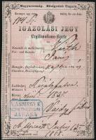 1868 Királyfalvi napszámos igazolási jegye / Id for Reichnitz maid