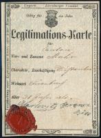 1861 Incédi marhahajtó igazolási jegye / Id for Dürnbach cowboy