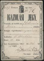 1861 Óhadászi napszámos igazolási jegye / Id for Althodis peasant