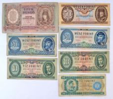 61db-os vegyes bankjegy tétel a korona, pengő és forint időszakból, benne "Kossuth bankók"...