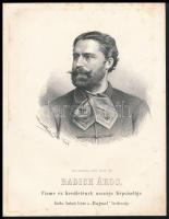 1867 Radich Ákos (1835-1916). mérnök, országgyűlési képviselő. Marastoini Jakab kőnyomatos portréja. Lithographic portrtait . 20x27 cm