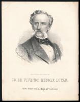 1867 Rudolph Philipp Franz Vivenot (1807-1884) osztrák orvos, sebész. Marastoini Jakab kőnyomatos portréja. Lithographic portrtait . 20x27 cm