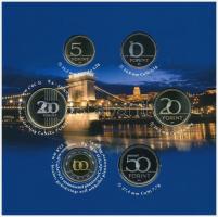 2009. 5Ft-200Ft (6xklf) dísztokos forgalmi szett "Lánchíd" + 2010. 5Ft-200Ft (6xklf) forga...