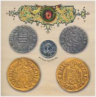 2008. 1Ft-100Ft (7xklf) + Mátyás denár Ag fantáziaverete "Reneszánsz emlékév" dísztokos fo...