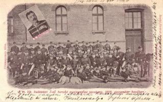 1899 A m. kir. budapesti I. honvéd gyalogezred zenekara decemberben. D. Bachó István; Szabó fivérek kiadása / First Hungarian Infantry music band from Budapest (vágott / cut)