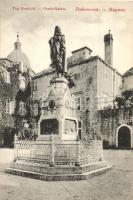 Dubrovnik, Ragusa; Trg Gundulic / square, Ivan Gundulic statue (EK)
