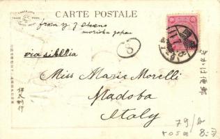 Japanese art postcard, Emb. litho