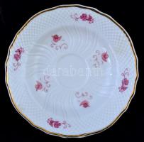 Hollóházi matricás mokkás csészék (5db) és aljak (7db), jelzettek, hibátlanok