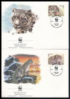 WWF Snow Leopard set + 4 FDC WWF: Hóleopárd sor + 4 db FDC