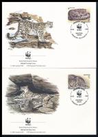 WWF Snow Leopard set + 4 FDC WWF: Hóleopárd sor + 4 db FDC