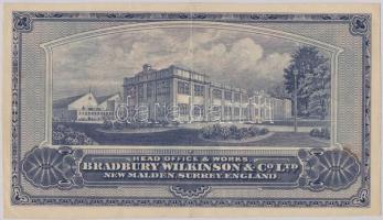 Nagy-Britannia ~1900. "Bradbury, Wilkinson & Co. Ltd." bankjegy, postai bélyeg és rész...