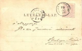 1899 Rimaszombat, Rimavska Sobota; Erzsébet tér, Krausz Simon üzlete, Lévai Izsó papírkereskedése és...