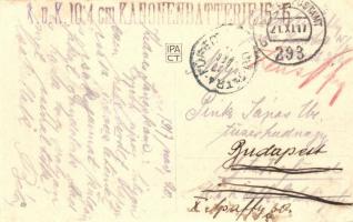 Cortina d'Ampezzo, valley, military camp with soldiers + K.u.K. 10.4 cm Kanonenbatterie 15/6