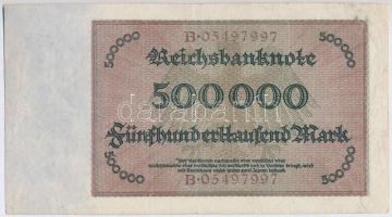 Németország / Weimari Köztársaság 1923. 500.000M T:III- Germany / Weimar Republic 1923. 500.000 Mark C:VG Krause 88