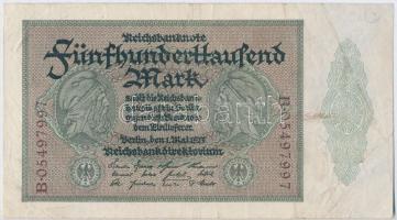 Németország / Weimari Köztársaság 1923. 500.000M T:III-
Germany / Weimar Republic 1923. 500.000 Mar...