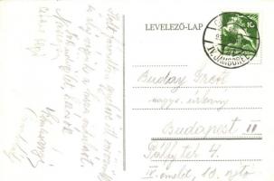 Dreher Maul csokoládé reklámlapja cserkésszel a Gellért-hegyen / Hungarian chocolate advertisement c...