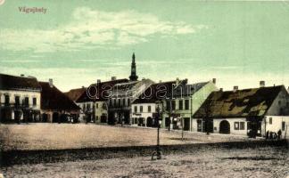 Vágújhely, Nové Mesto nad Váhom, Waag-Neustadtl; Fő tér, üzletek / main square, shops