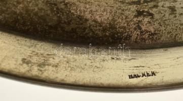 Hacker alpakka tál, jelzett, d:19 cm