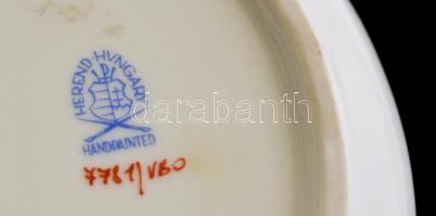 Herendi Viktória mintás kis tálka, kézzel festett, jelzett, hibátlan, 9,5×7,5 cm