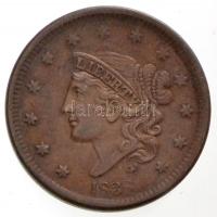 Amerikai Egyesült Államok 1838. 1c Cu Koronás cent  (10,98g) T:2 / USA 1838. 1 Cent Cu Coronet Cent (10,98g) C:XF Krause KM#45