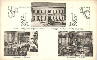 Beszterce, Bistritz, Bistrita; Magyar Király szálloda kávéháza és étterme, belső / hotel, restaurant, cafe, interior. Art Nouveau