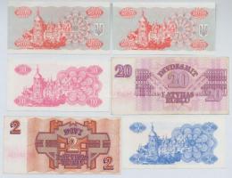 Vegyes: Lettország 1992. 2R + 20R + Ukrajna 1991. 5K + 10K + 5000K (2x) T:I-III
Mixed: Latvia 1992....