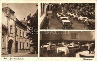 Komárom, Komárno; Ács Lajos vendéglője, étterem belső, kerthelyiség, szálloda. Lőwy kiadása / restaurant interior and garden, hotel (EK)