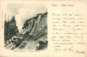 1899 Tátra, Magas Tátra, Vysoké Tatry; Csorbai állomás, fogaskerekű vasút / funicular railway station (EK)