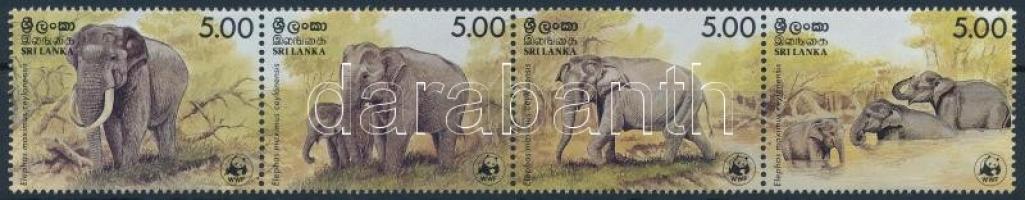 1986 WWF: Elefánt sor négyescsíkban Mi 753-756