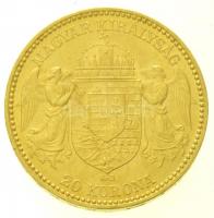 1894KB 20K Au "Ferenc József" Körmöcbánya (6,71g/0.900) T:1-,2 / 
Hungary 1894KB 20 Koron...