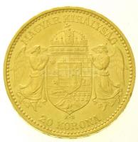 1895KB 20K Au "Ferenc József" (6,75g/0.900) Körmöcbánya T:1-,2 / 
Hungary 1895KB 20 Koron...