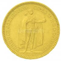 1896KB 20K Au "Ferenc József" Körmöcbánya (6,77g/0.900) T:2 kis ph. /  Hungary 1896KB 20 Korona Au "Franz Joseph" Kremnitz (6,77g/0.900) C:XF small edge error Adamo K9, Krause KM#486