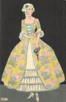 Art Nouveau lady. B.K.W.I. 384-4. s: Mela Koehler (Rb)