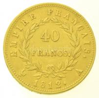 Franciaország / Első Császárság 1812A 40Fr Au "I. Napóleon" (12,89g/0.900) T:2 ph., karc
...