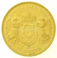 1899KB 20K Au "Ferenc József" Körmöcbánya  (6,76g/0.900) T:2 k. / 
Hungary 1899KB 20 Koro...