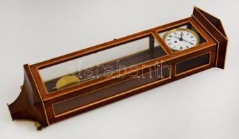 XIX. sz. Biedermeier, kisméretű fali ingaóra hibátlan zománc számlappal.Működő, szép állapotban, kul...