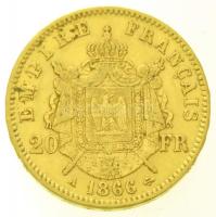 Franciaország / Második Császárság 1866A 20Fr Au "III. Napóleon" (6,48g/0.900) T:2,2- kis ...