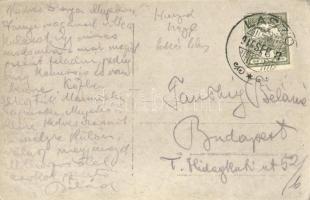 1911 Laszó, Lasau (Hunyad); utcakép házzal / street view with house. photo (EK)