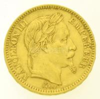 Franciaország / Második Császárság 1866A 20Fr Au "III. Napóleon" (6,42g/0.900) T:2 kis ph., kis szennyeződés / France / Second Empire 1866A 20 Francs Au "Napoleon III" (6,42g/0.900) C:XF small edge error, small stain Krause KM#801.1