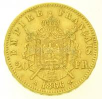 Franciaország / Második Császárság 1866A 20Fr Au "III. Napóleon" (6,42g/0.900) T:2 kis ph....